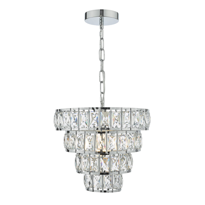 Load image into Gallery viewer, Dar Lighting CER0150 Cerys Single Pendant Polished Chrome Crystal - 36880
