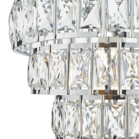 Dar Lighting CER0150 Cerys Single Pendant Polished Chrome Crystal - 36880