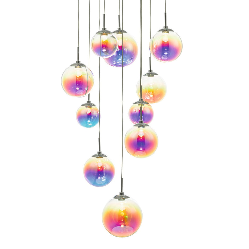Load image into Gallery viewer, Dar Lighting CES1250 Cesario 12lt Cluster Pendant Polished Chrome &amp; Multi Colour LED - 24161
