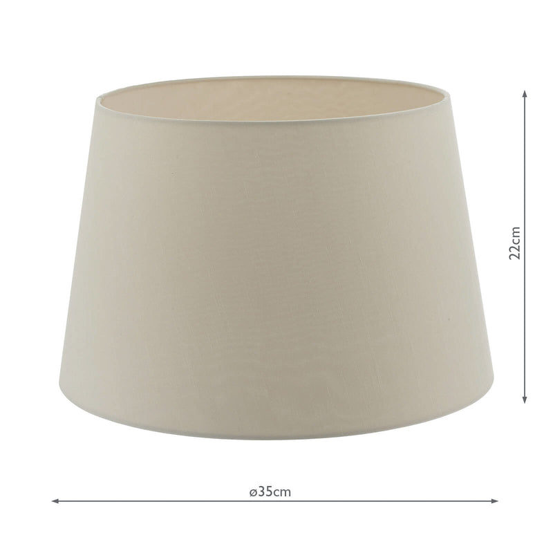Load image into Gallery viewer, Dar Lighting CEZ1429 Cezanne Taupe Faux Silk Tapered Drum Shade 35cm - 34941
