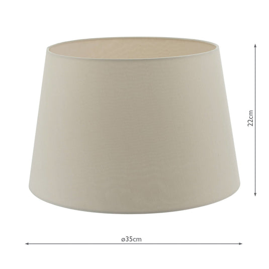 Dar Lighting CEZ1429 Cezanne Taupe Faux Silk Tapered Drum Shade 35cm - 34941