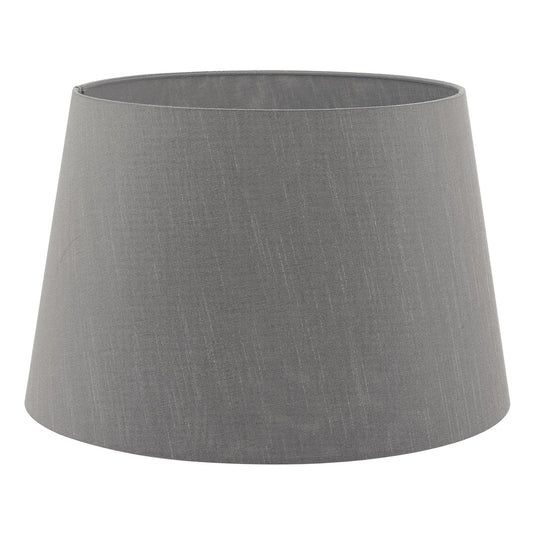 Dar Lighting CEZ1439 Cezanne Grey Faux Silk Tapered Drum Shade 35cm - 34942