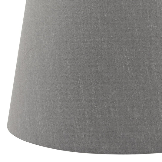 Dar Lighting CEZ1439 Cezanne Grey Faux Silk Tapered Drum Shade 35cm - 34942