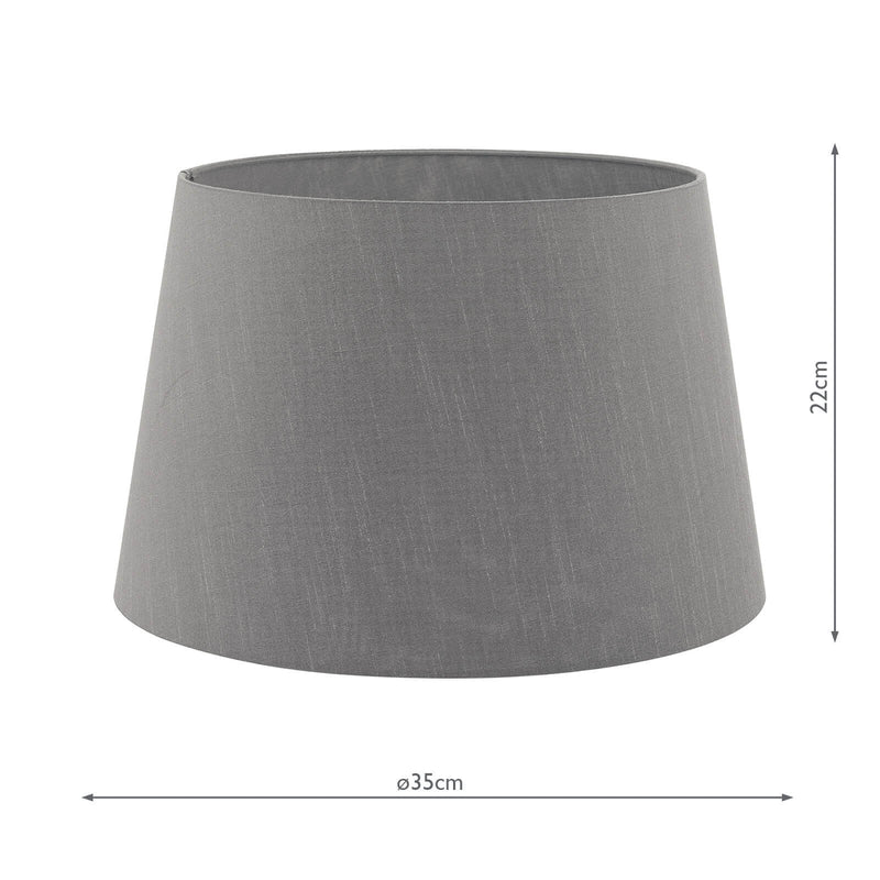 Load image into Gallery viewer, Dar Lighting CEZ1439 Cezanne Grey Faux Silk Tapered Drum Shade 35cm - 34942
