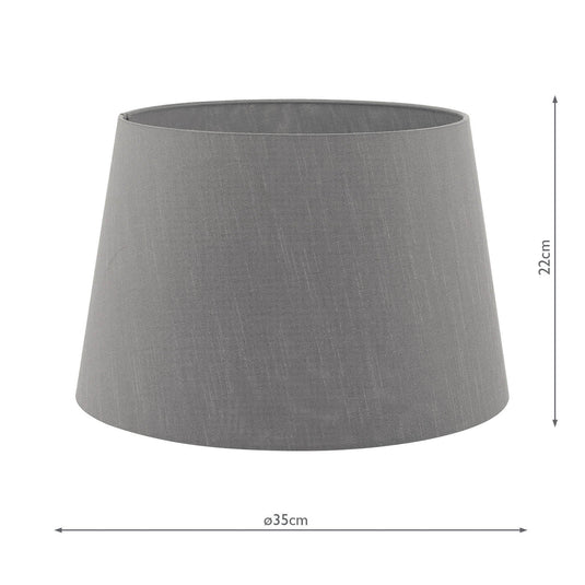 Dar Lighting CEZ1439 Cezanne Grey Faux Silk Tapered Drum Shade 35cm - 34942