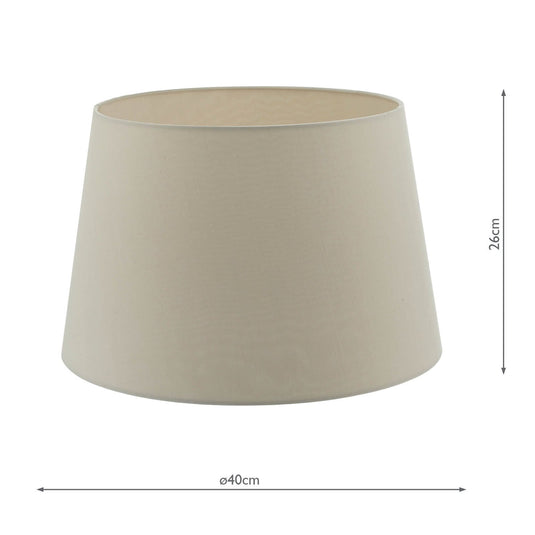 Dar Lighting CEZ1629 Cezanne Taupe Faux Silk Tapered Drum Shade 40cm - 34943