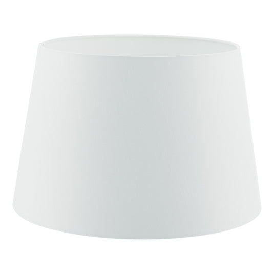 Dar Lighting CEZ162 Cezanne White Faux Silk Tapered Drum Shade White 40cm - 22607