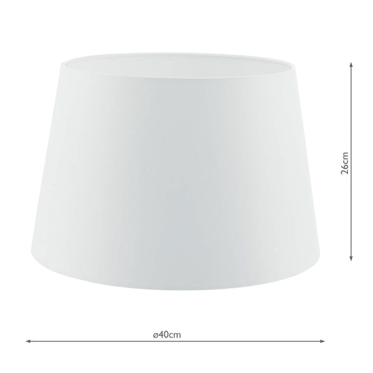 Dar Lighting CEZ162 Cezanne White Faux Silk Tapered Drum Shade White 40cm - 22607