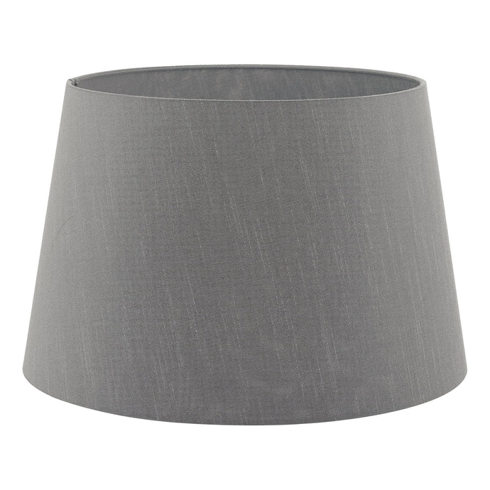 Dar Lighting CEZ1639 Cezanne Grey Faux Silk Tapered Drum Shade 40cm - 34944