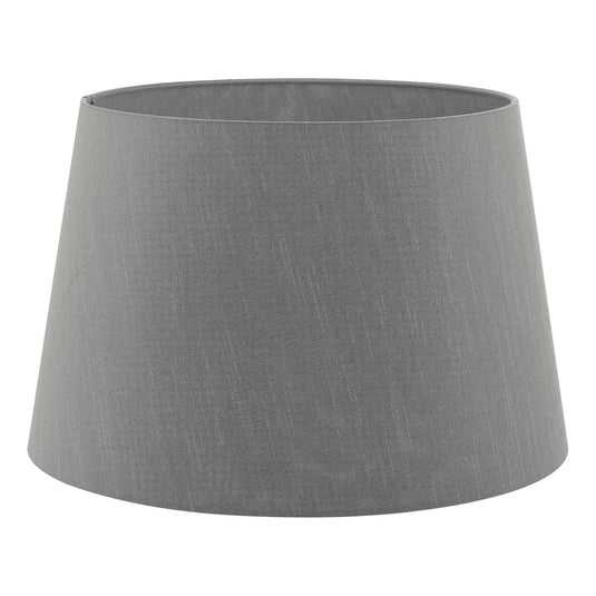 Dar Lighting CEZ1639 Cezanne Grey Faux Silk Tapered Drum Shade 40cm - 34944