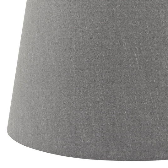 Dar Lighting CEZ1639 Cezanne Grey Faux Silk Tapered Drum Shade 40cm - 34944