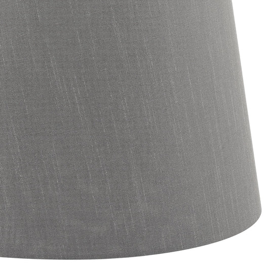 Dar Lighting CEZ1639 Cezanne Grey Faux Silk Tapered Drum Shade 40cm - 34944