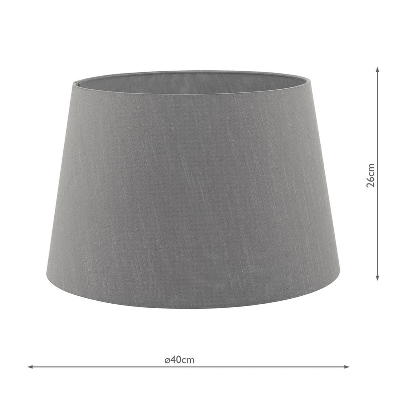 Load image into Gallery viewer, Dar Lighting CEZ1639 Cezanne Grey Faux Silk Tapered Drum Shade 40cm - 34944
