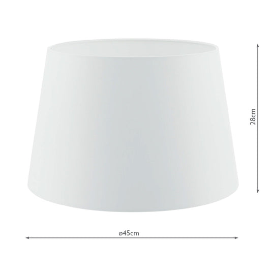 Dar Lighting CEZ182 Cezanne White Faux Silk Tapered Drum Shade 45cm - 34945
