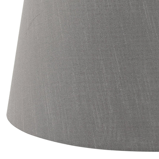 Dar Lighting CEZ1839 Cezanne Grey Faux Silk Tapered Drum Shade 45cm - 34947