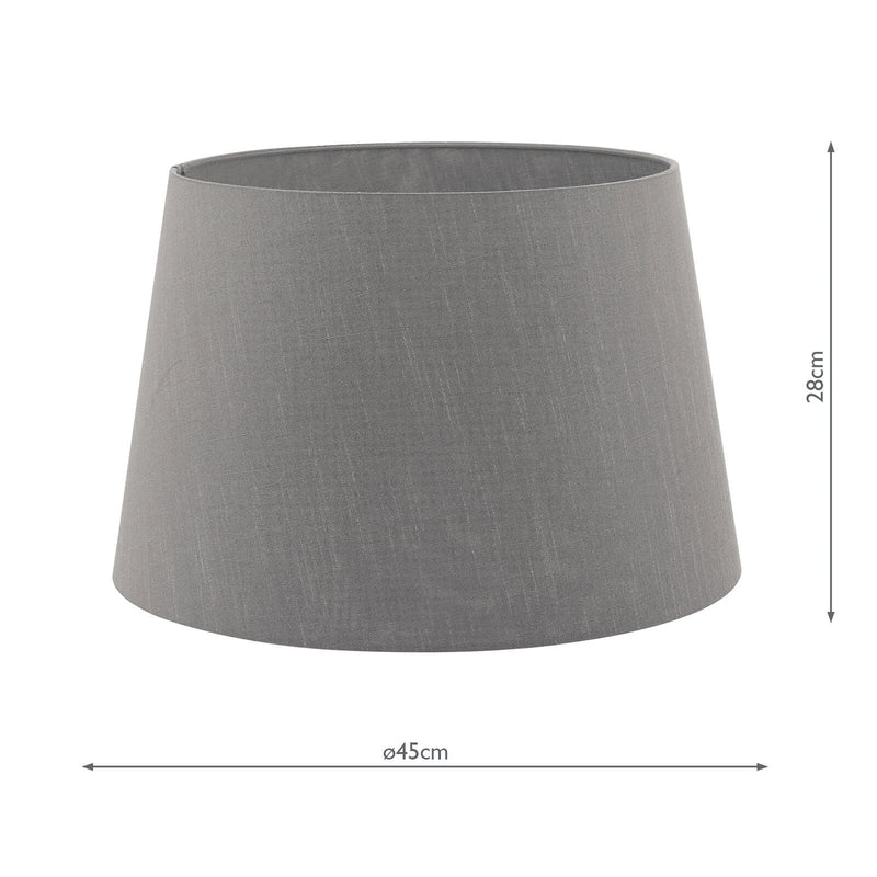 Load image into Gallery viewer, Dar Lighting CEZ1839 Cezanne Grey Faux Silk Tapered Drum Shade 45cm - 34947
