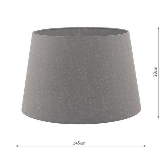 Dar Lighting CEZ1839 Cezanne Grey Faux Silk Tapered Drum Shade 45cm - 34947