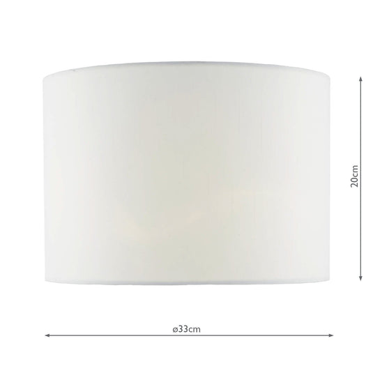 Dar Lighting CIA1302 Ciara White Linen Drum Shade 33cm - 34948