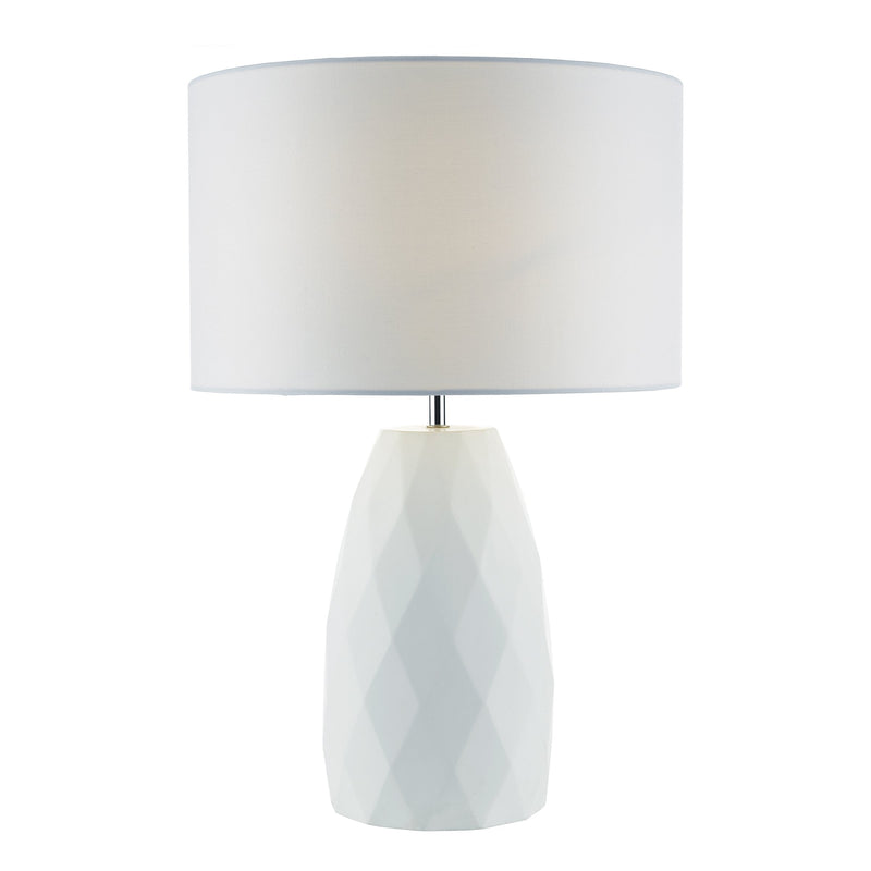 Load image into Gallery viewer, Dar Lighting CIA422 Ciara Table Lamp White Base c/w White Linen Shade - 34949
