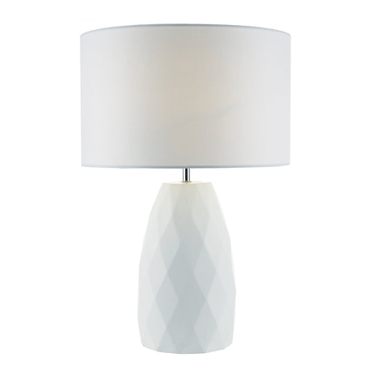 Dar Lighting CIA422 Ciara Table Lamp White Base c/w White Linen Shade - 34949