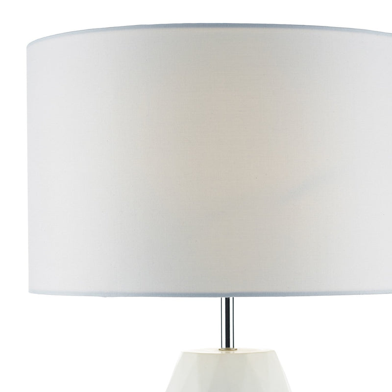 Load image into Gallery viewer, Dar Lighting CIA422 Ciara Table Lamp White Base c/w White Linen Shade - 34949
