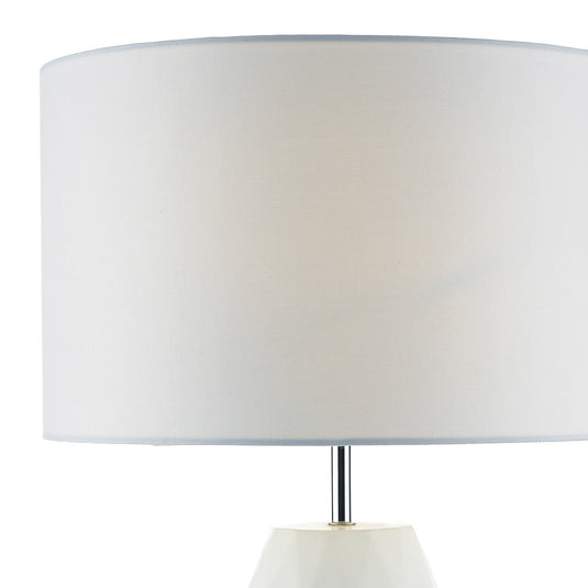 Dar Lighting CIA422 Ciara Table Lamp White Base c/w White Linen Shade - 34949
