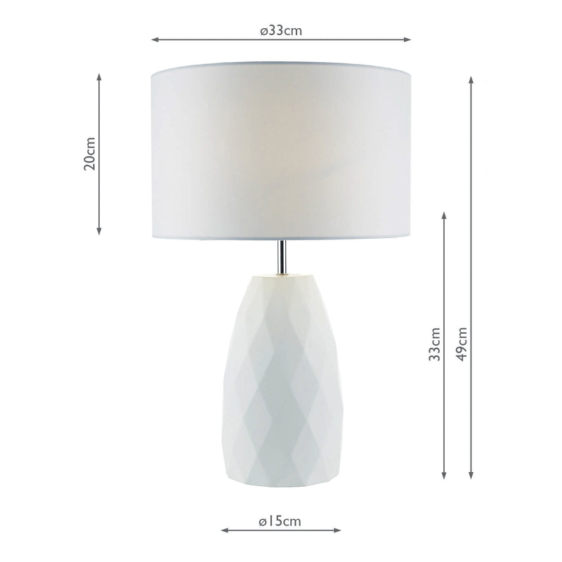 Load image into Gallery viewer, Dar Lighting CIA422 Ciara Table Lamp White Base c/w White Linen Shade - 34949
