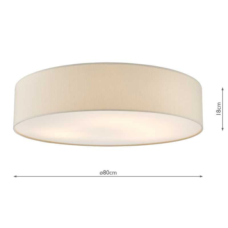 Load image into Gallery viewer, Dar Lighting CIE4801 Cierro 6 Light Flush Taupe With Diffuser 80cm - 36881
