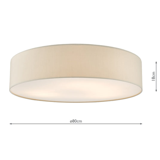 Dar Lighting CIE4801 Cierro 6 Light Flush Taupe With Diffuser 80cm - 36881
