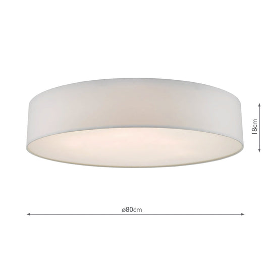Dar Lighting CIE4815 Cierro 6lt Flush Ivory 80cm - 34950