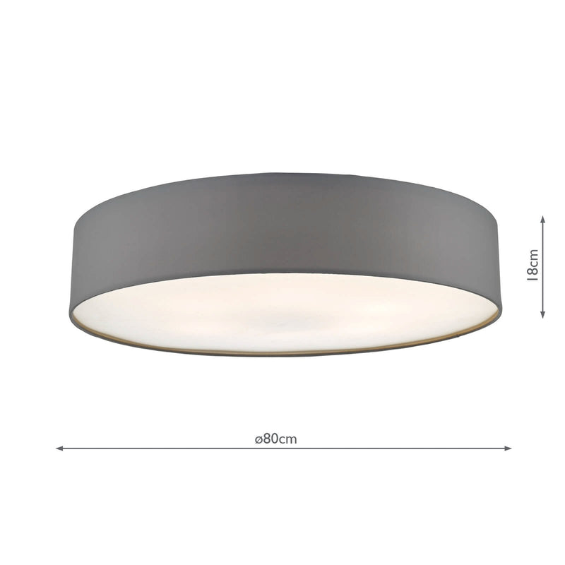 Load image into Gallery viewer, Dar Lighting CIE4839 Cierro 6lt Flush Grey 80cm - 34951
