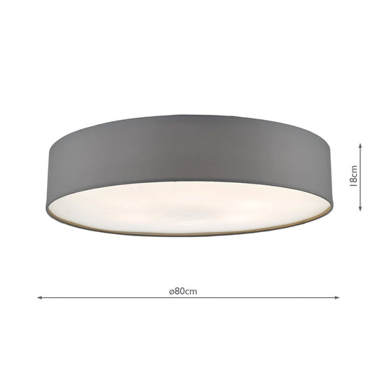 Dar Lighting CIE4839 Cierro 6lt Flush Grey 80cm - 34951