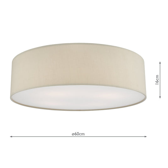 Dar Lighting CIE5001 Cierro 4 Light Flush Taupe With Diffuser 60cm - 36882