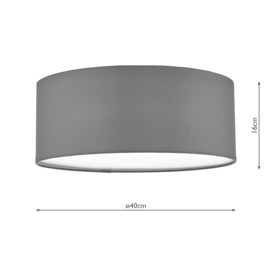 Dar Lighting CIE5239 Cierro 3lt Flush Grey 40cm - 34954