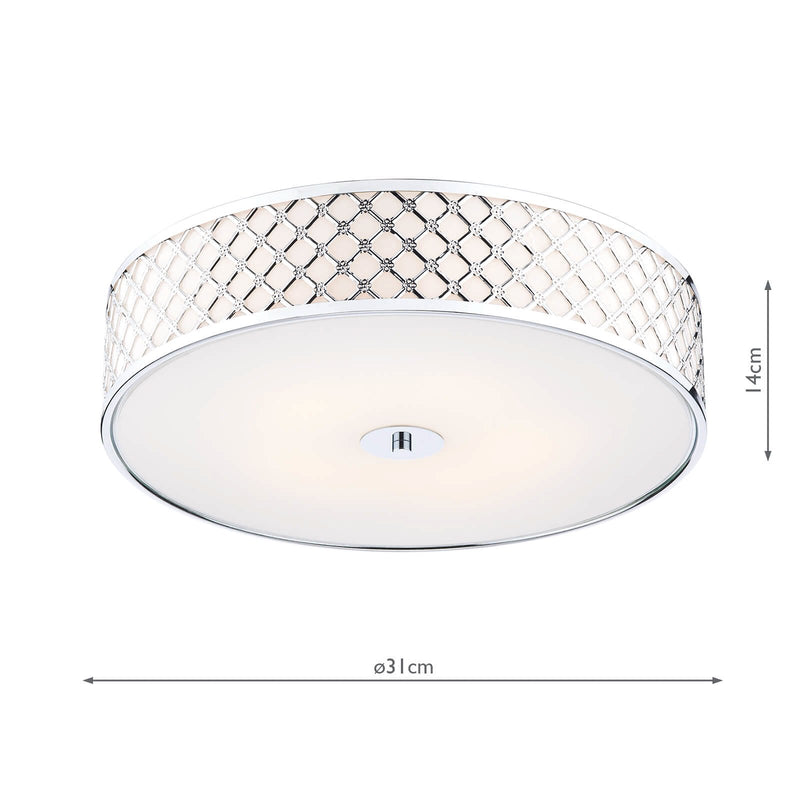 Load image into Gallery viewer, Dar Lighting CIV5250 Civic Small 2 Light Flush Ceiling Light Polished Chrome Frosted Glass - 26273
