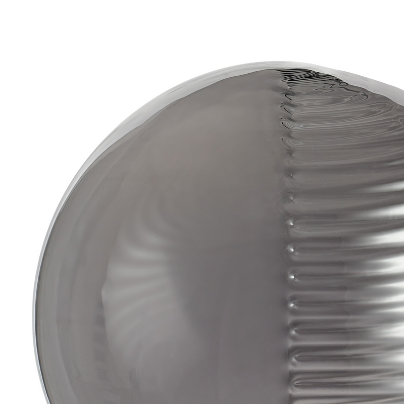 Load image into Gallery viewer, C-Lighting Clay 150mm Round Double Textured Smooth / Ribbed Glass Shade, Smoke Plated - 52002
