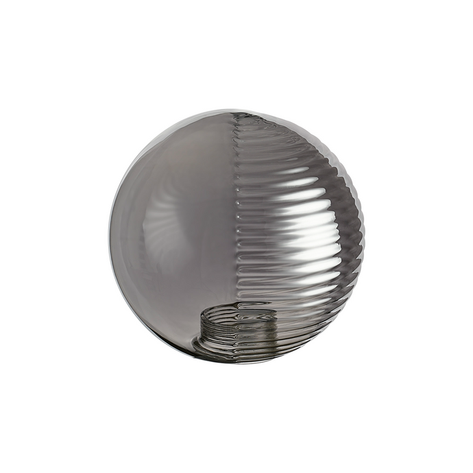 C-Lighting Clay 150mm Round Double Textured Smooth / Ribbed Glass Shade, Smoke Plated - 52002