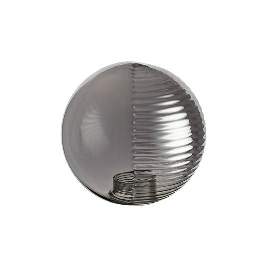 C-Lighting Clay 150mm Round Double Textured Smooth / Ribbed Glass Shade, Smoke Plated - 52002