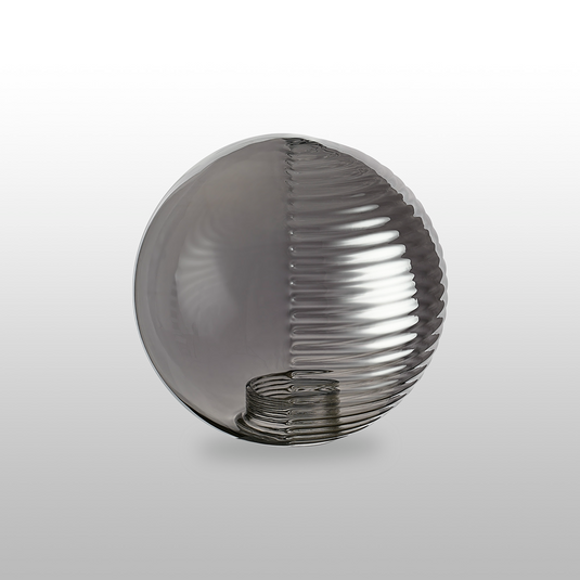 C-Lighting Clay 150mm Round Double Textured Smooth / Ribbed Glass Shade, Smoke Plated - 52002