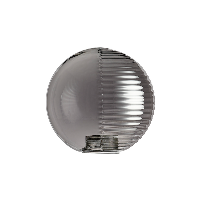 Load image into Gallery viewer, C-Lighting Clay 150mm Round Double Textured Smooth / Ribbed Glass Shade, Smoke Plated - 52002
