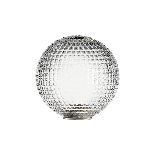C-Lighting Clay 150mm Round Textured Diamond Pattern Glass Shade, Clear - 52004