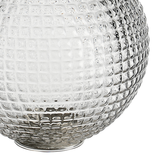 C-Lighting Clay 150mm Round Textured Diamond Pattern Glass Shade, Clear - 52004