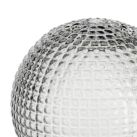 C-Lighting Clay 150mm Round Textured Diamond Pattern Glass Shade, Clear - 52004