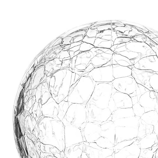 C-Lighting Clay 150mm Round Crackled Glass Shade, Clear - 52005