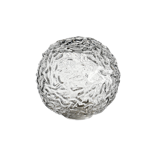 C-Lighting Clay 150mm Round Textured Crumple Glass Shade, Clear - 52006