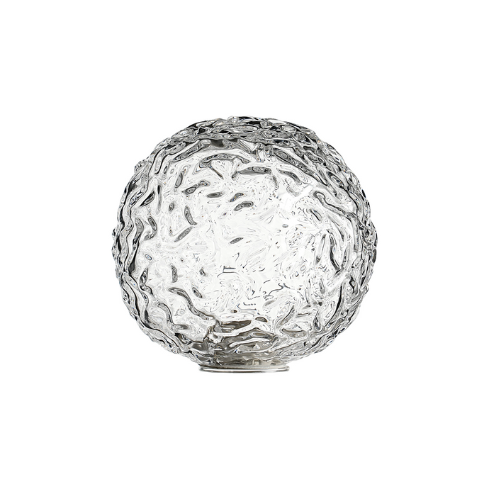 C-Lighting Clay 150mm Round Textured Crumple Glass Shade, Clear - 52006