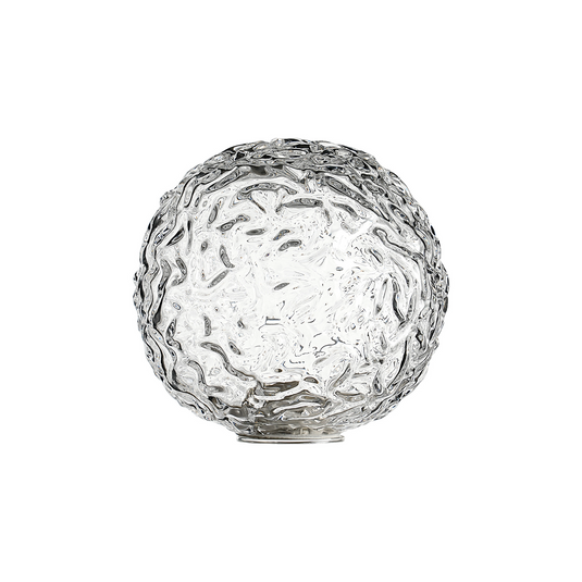 C-Lighting Clay 150mm Round Textured Crumple Glass Shade, Clear - 52006