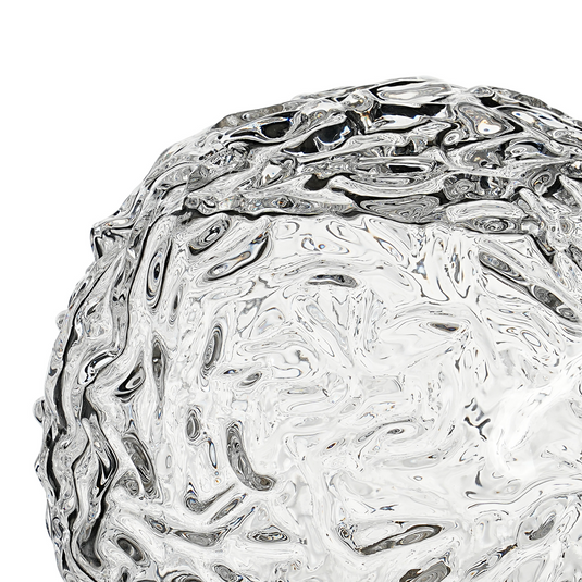 C-Lighting Clay 150mm Round Textured Crumple Glass Shade, Clear - 52006