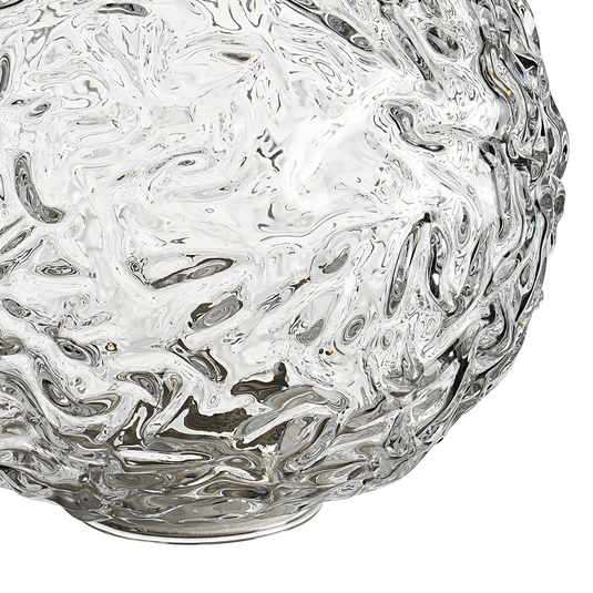 C-Lighting Clay 150mm Round Textured Crumple Glass Shade, Clear - 52006