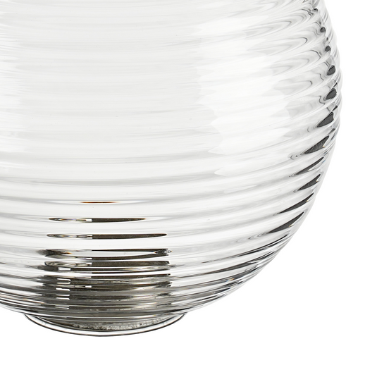 C-Lighting Clay 150mm Round Ribbed Glass Shade, Clear - 52007